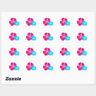 Luau Tropical Hibiskus Umschlag Aufkleber Stickers