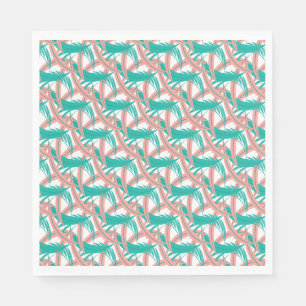 Luau Tropical Palm Blätter Coral Green Serviette
