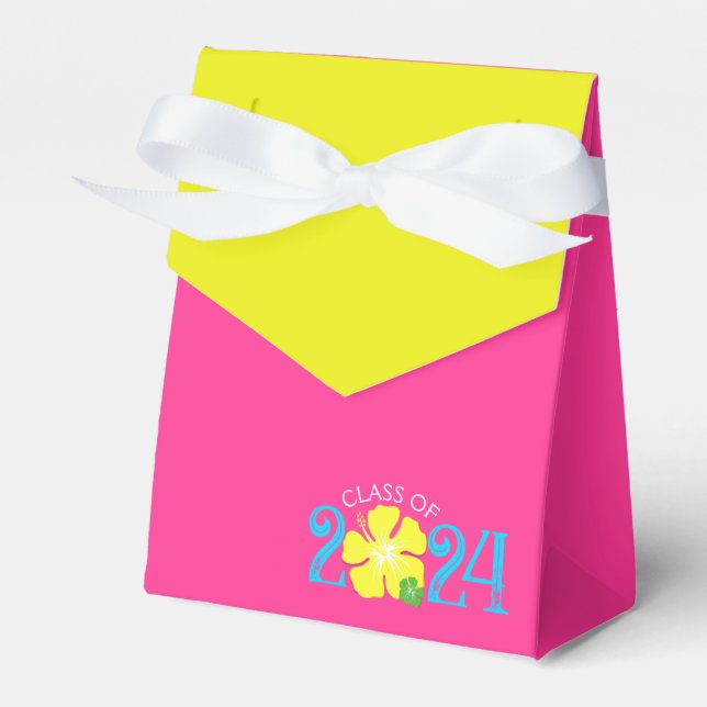 Luau Tropischer Hibiskus Abschluss Pink Geschenkschachtel (Vorderseite)