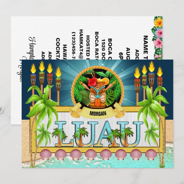 LUAU - Voir au verso - Invitation (Devant / Derrière)