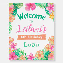Luau Welcome Sign
