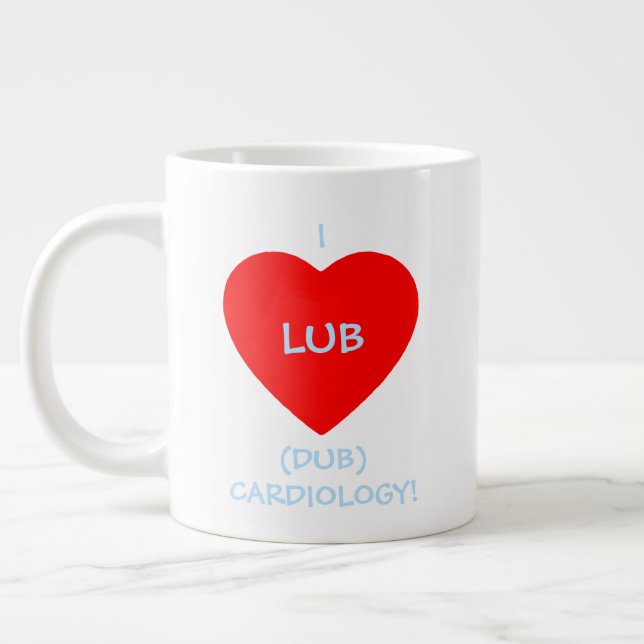 Lub Dub Heart Sounds Funny Cardiologe Jumbo-Tasse (Links)