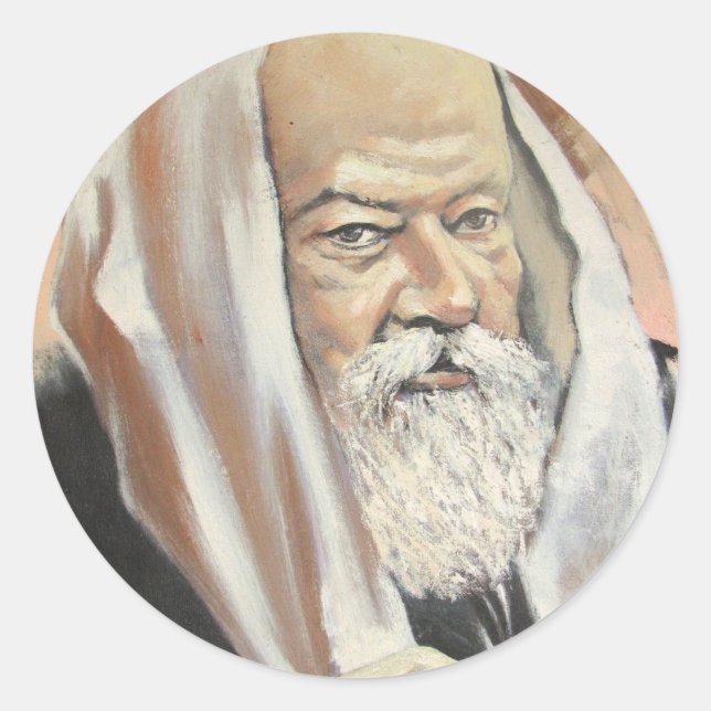 LUBAVITCHER REBBE RUNDER AUFKLEBER (Vorderseite)