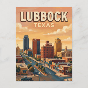 Lubbock Skyline Texas Postkarte