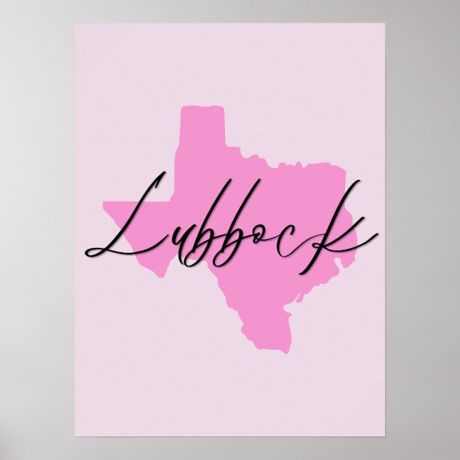 Lubbock Texas Pink Poster (Vorne)