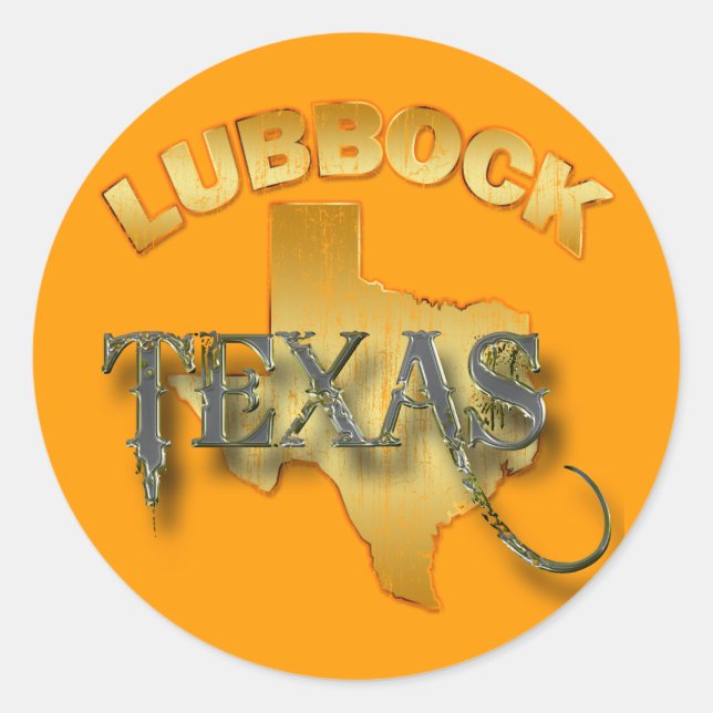 LUBBOCK, TEXAS RUNDER AUFKLEBER (Vorderseite)