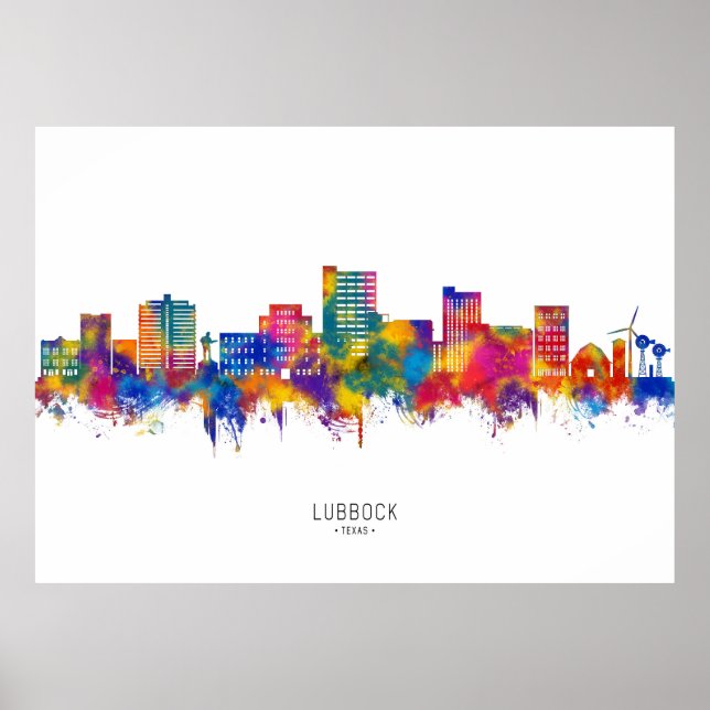 Lubbock Texas Skyline Poster (Vorne)