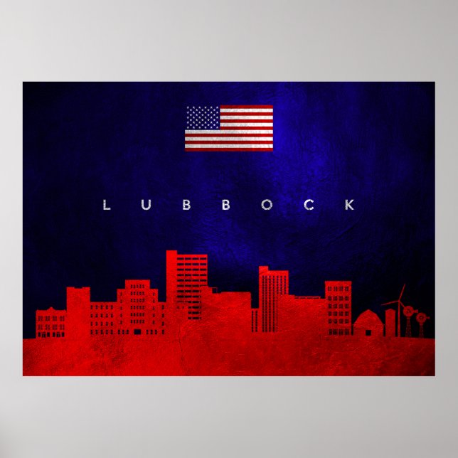 Lubbock Texas Skyline Poster (Vorne)