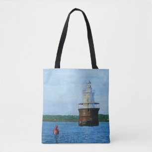 Lubec Channel Leuchtturm Gemälde Tasche