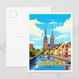 Lubeck Deutschland Reisen Kunst Vintag Postkarte