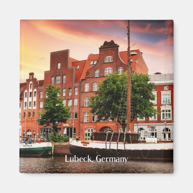 Lubeck Deutschland Stadtbild Magnet (Vorne)
