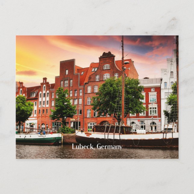 Lubeck Deutschland Stadtbild Postkarte (Vorderseite)