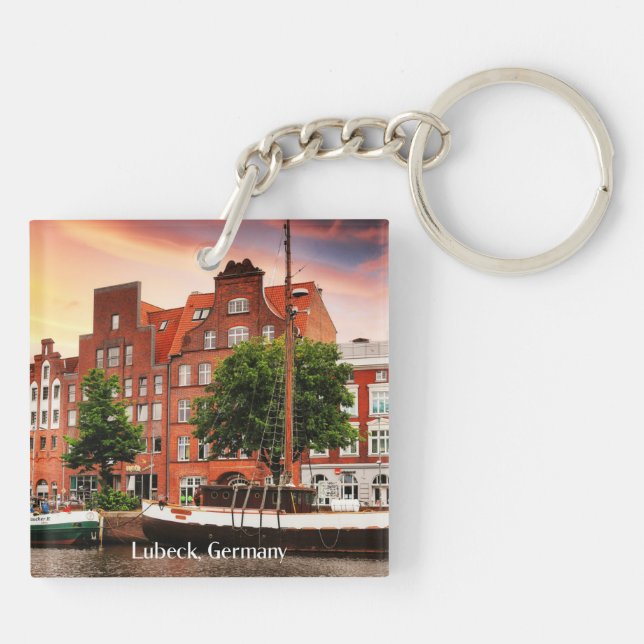 Lubeck Deutschland Stadtbild Schlüsselanhänger (Rückseite)