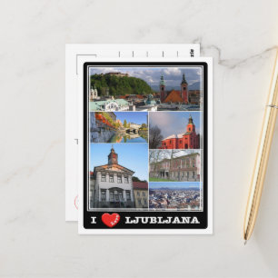 Lubiana - Slowenien - I Liebe - Postkarte