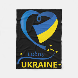 Lubny Ukraine Nationalflagge Herz-Emblem Wappen Fleecedecke