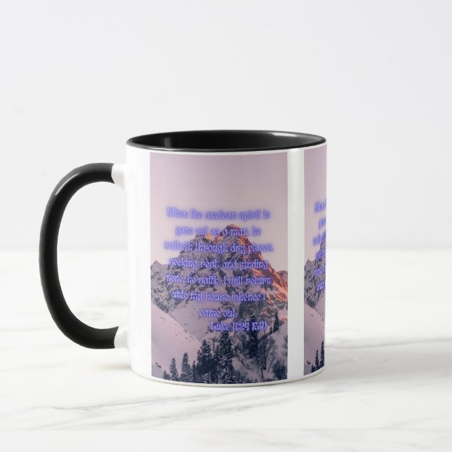 Luc 11:24 KJV Bible Verse Pic Mug Deux Tons (Gauche)
