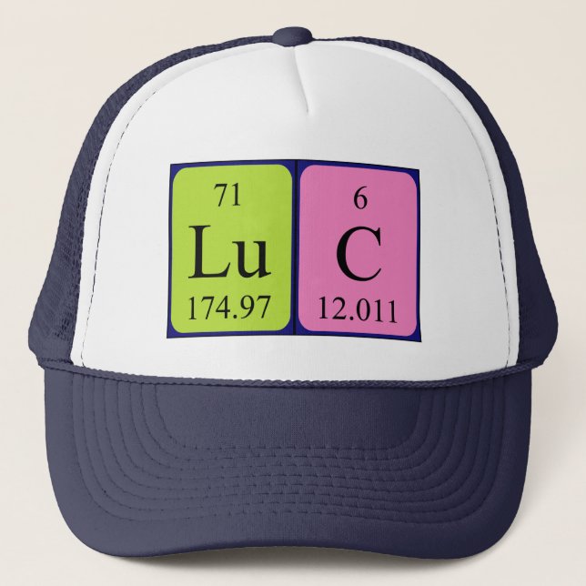 Luc Periodic Table name hat Truckerkappe (Vorderseite)