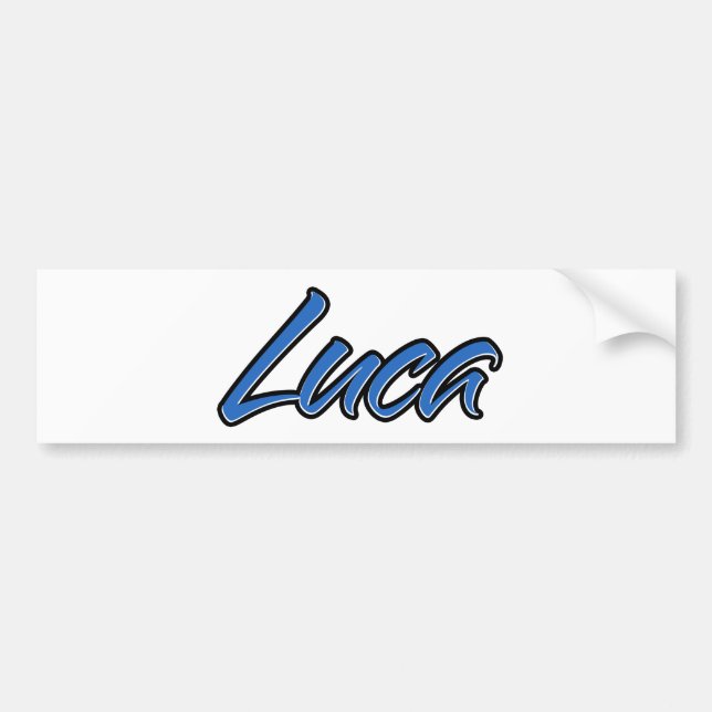 Luca Name blue Aufkleber Sticker Autoaufkleber (Vorne)