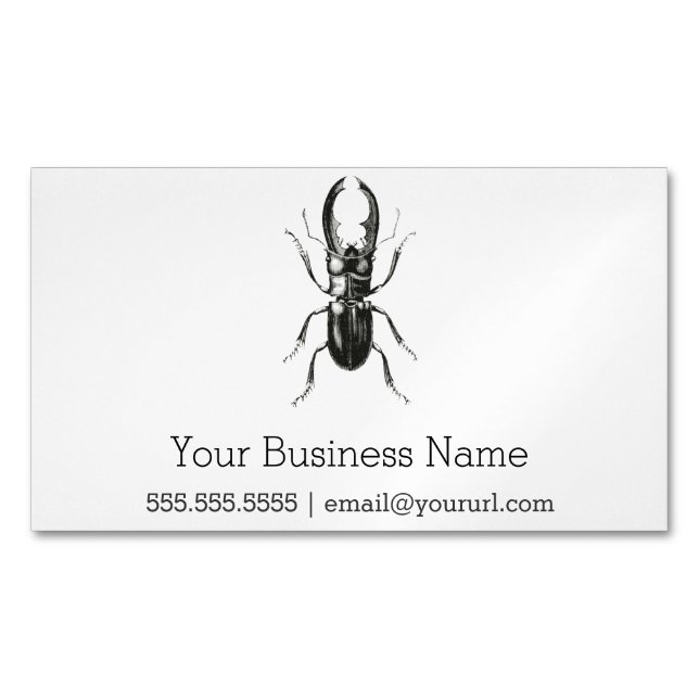 Lucanus Metallicus Käfer Magnetische Visitenkarte (Vorderseite)