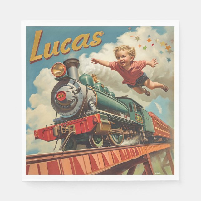 Lucas Birthday Serviette (Vorderseite)