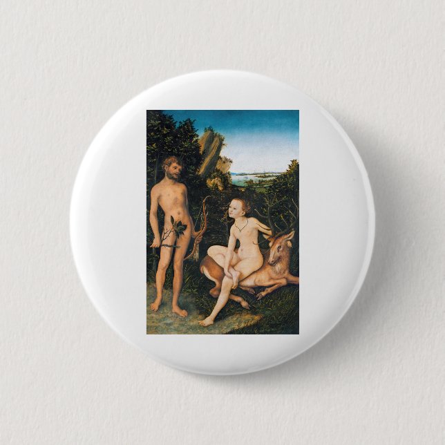 Lucas Cranach Apollo und Diana (1530) Button (Vorderseite)