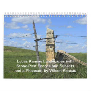 Lucas Kansas Landscapes Sunset Stone Post Calendar Kalender