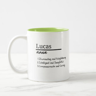 Lucas, Personalisierte Bezeichnung für Junge Zweifarbige Tasse