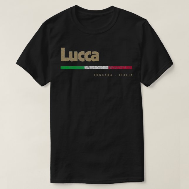 Lucca Italian City Retro Flag Italy  T-Shirt (Design vorne)