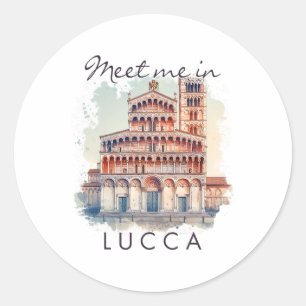 Lucca Italien Reisender Liebhaber Reise Abenteuer Runder Aufkleber