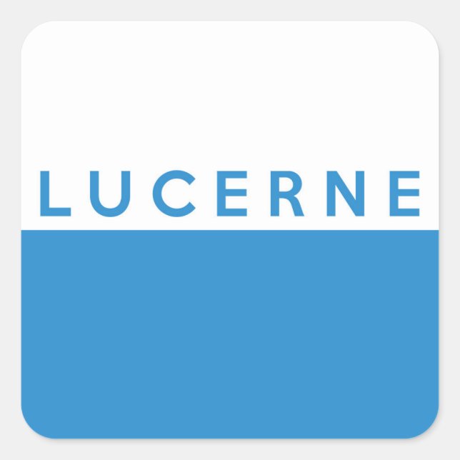 Lucerne Provinz Schweiz Schweizer Flagge Text Name Quadratischer Aufkleber (Vorderseite)