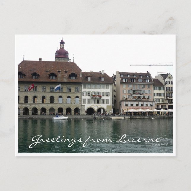 Lucerne schweizer Grüße Postkarte (Vorderseite)