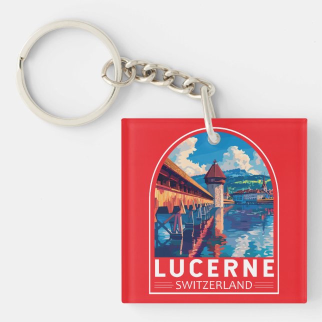 Lucerne Switzerland Travel Art Vintage (Devant)