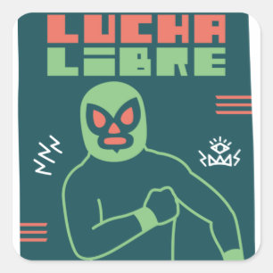 LUCHA LIBRE#120 QUADRATISCHER AUFKLEBER