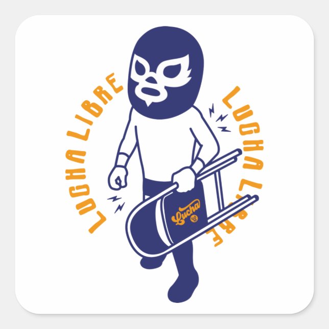 LUCHA LIBRE#131 QUADRATISCHER AUFKLEBER (Vorderseite)