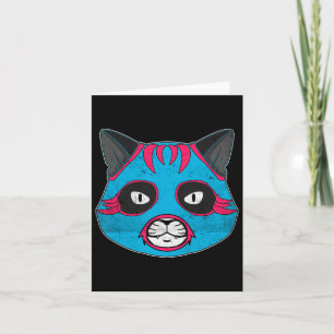 Lucha Libre Cat Wears Luchador Wrestling Mask Karte