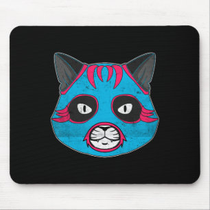 Lucha Libre Cat Wears Luchador Wrestling Mask Mousepad