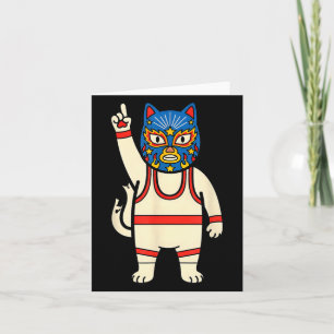 Lucha Libre Katzen Wrestling Luchador Lustig Retro Karte