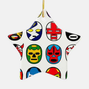 Lucha Libre Luchador mexikanische Wrestling-Masken Keramikornament