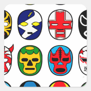 Lucha Libre Luchador mexikanische Wrestling-Masken Quadratischer Aufkleber