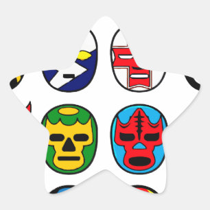 Lucha Libre Luchador mexikanische Wrestling-Masken Stern-Aufkleber