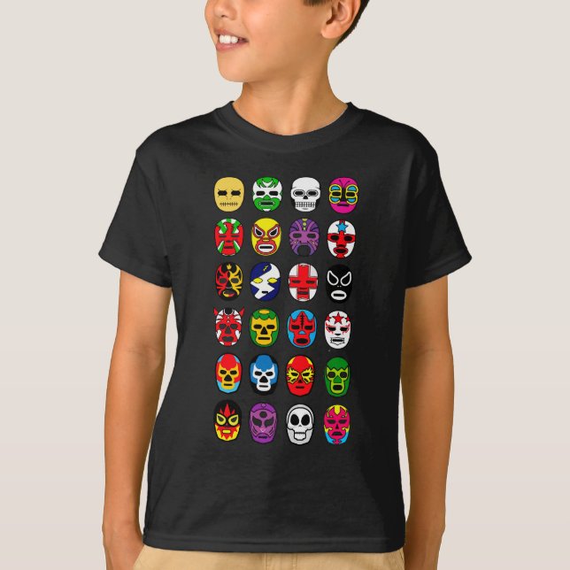 Lucha Libre Luchador mexikanische Wrestling-Masken T-Shirt (Vorderseite)