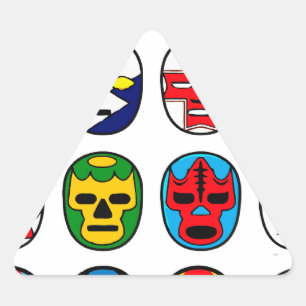Lucha Libre Luchador Mexikanischer Wrestling Maske Dreieckiger Aufkleber