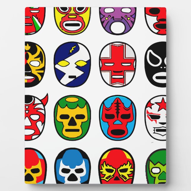 Lucha Libre Luchador Mexikanischer Wrestling Maske Fotoplatte (Vorderseite)