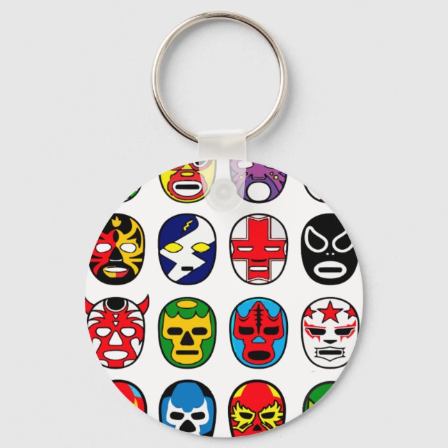 Lucha Libre Luchador Mexikanischer Wrestling Maske Schlüsselanhänger (Vorderseite)