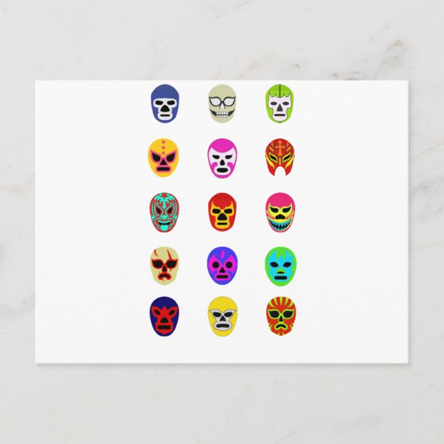 Lucha Libre Mask Mexikanischer Wrestling Postkarte (Vorderseite)