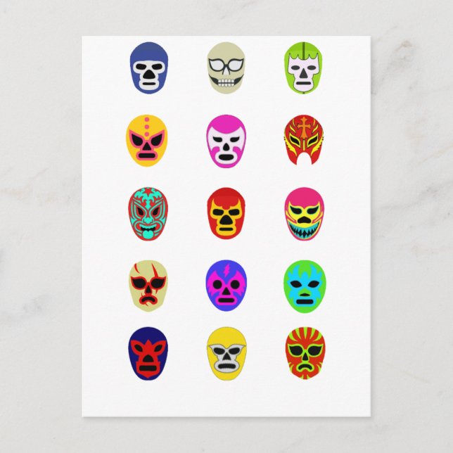 Lucha Libre Mask Mexikanischer Wrestling Postkarte (Vorderseite)