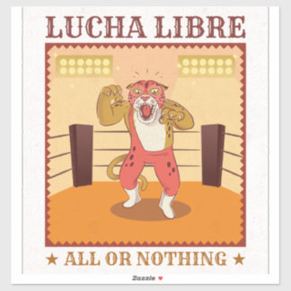 Lucha Libre Mask Retro Sports Poster Art Aufkleber
