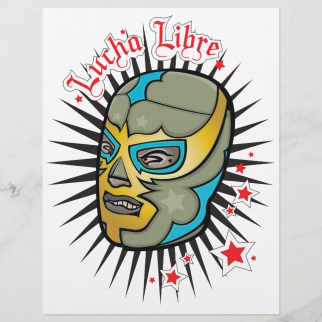 Lucha Libre Mexican Wrestling Mask Flyer (Vorne)