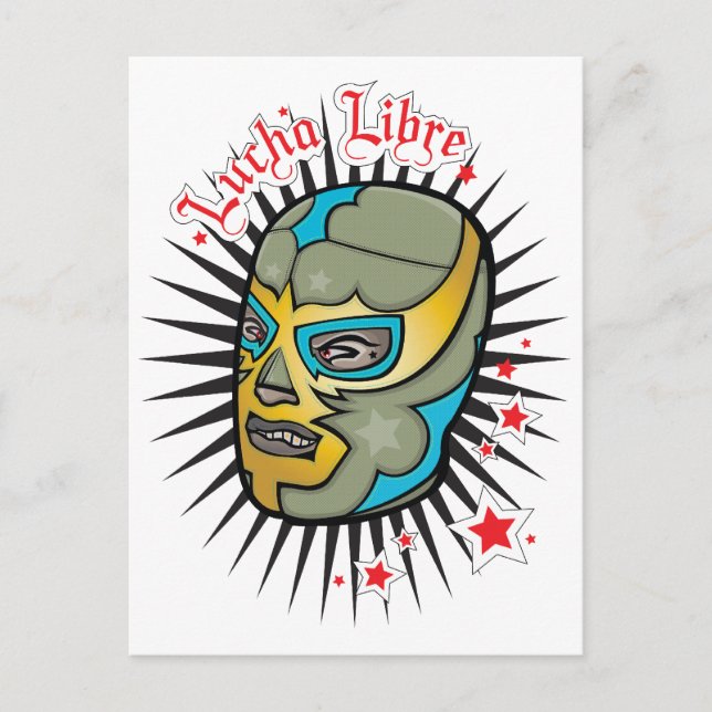 Lucha Libre Mexican Wrestling Mask Postkarte (Vorderseite)