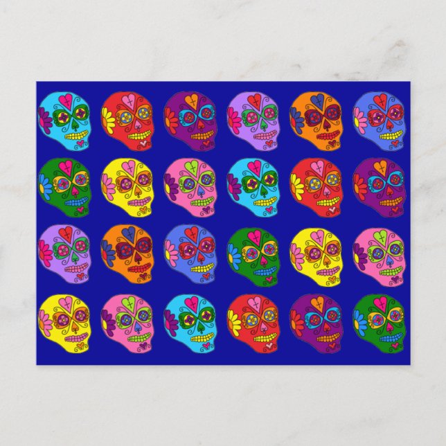 Lucha Libre Sugar Skull Postkarte (Vorderseite)